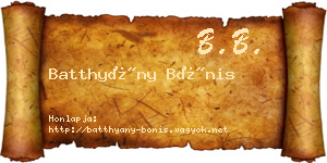 Batthyány Bónis névjegykártya